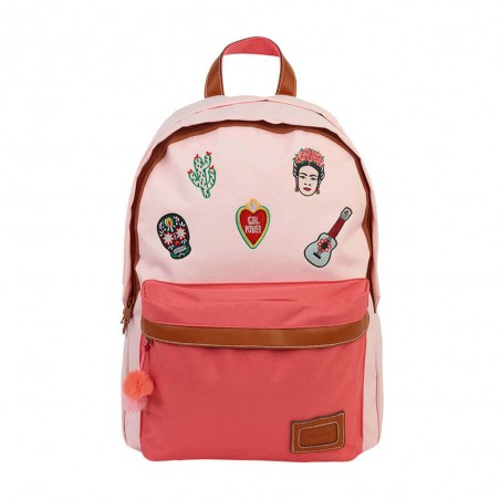 Sac à dos Tann's L "Adriana" rose | Sac à dos scolaire fille CM1 CM2 broderie Frida Kahlo Sac à dos Tann's L "Adriana" rose | Sac à dos scolaire fille CM1 CM2 broderie Frida Kahlo