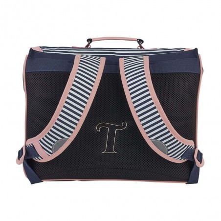 Cartable Tann's 41cm "Léa" marine | Grand sac scolaire fille style moderne broderie patin à roulettes CE2 CM1 CM2 Cartable Tann's 41cm "Léa" marine | Grand sac scolaire fille style moderne broderie patin à roulettes CE2 CM1 CM2