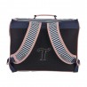 Cartable Tann's 41cm "Léa" marine | Grand sac scolaire fille style moderne broderie patin à roulettes CE2 CM1 CM2 Cartable Tann's 41cm "Léa" marine | Grand sac scolaire fille style moderne broderie patin à roulettes CE2 CM1 CM2
