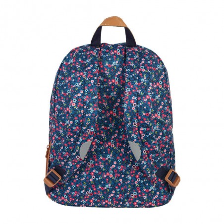 Sac à dos Tann's M "Lou Ann" bleu | Sac scolaire fille motif fleuri style Liberty CE2 CM1 CM2 collège