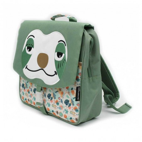 Cartable maternelle Les Déglingos 32cm "Chillos le paresseux" | Sac scolaire petit format fille garçon original