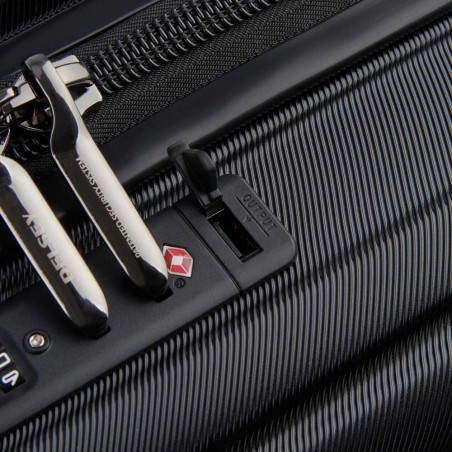 DELSEY valise cabine slim "Shadow 5.0" noir | Bagage avion petit format haut de gamme marque française