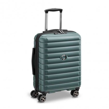 DELSEY valise cabine slim "Shadow 5.0" vert | Bagage avion petit format haut de gamme marque française