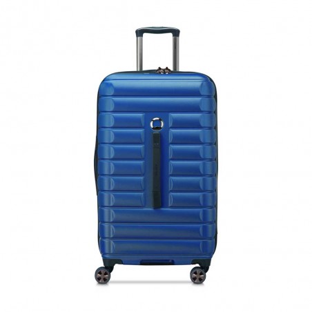 DELSEY valise trunk L 74cm "Shadow 5.0" bleu | Bagage qualité forme malle qualité haut de gamme