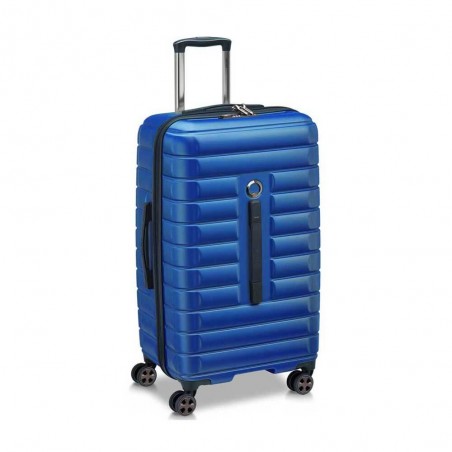 DELSEY valise trunk L 74cm "Shadow 5.0" bleu | Bagage qualité forme malle qualité haut de gamme