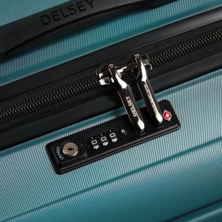 DELSEY valise trunk L 74cm "Shadow 5.0" vert | Bagage qualité forme malle qualité haut de gamme