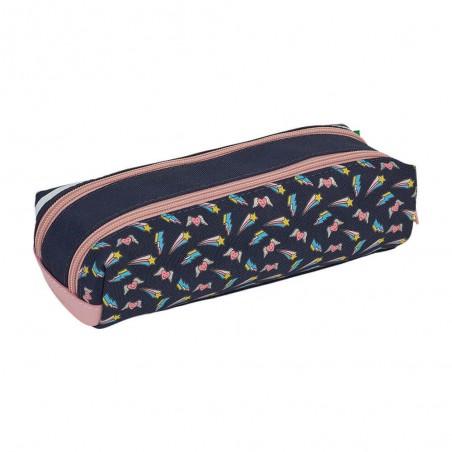 Tann's trousse double "Léa" marine | Fourreau scolaire fille 2 compartiments patin à roulettes style années 80 Tann's trousse double "Léa" marine | Fourreau scolaire fille 2 compartiments patin à roulettes style années 80