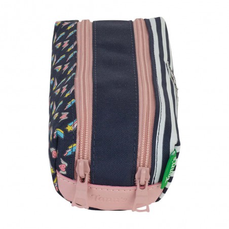 Tann's trousse double "Léa" marine | Fourreau scolaire fille 2 compartiments patin à roulettes style années 80 Tann's trousse double "Léa" marine | Fourreau scolaire fille 2 compartiments patin à roulettes style années 80