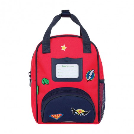 Sac à dos maternelle Tann's XS "Tristan" rouge | Petit sac scolaire garçon super héros