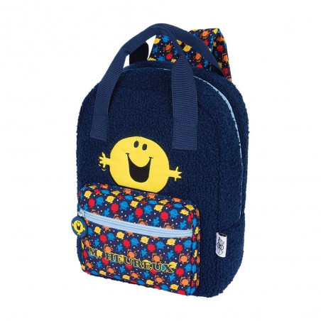 Sac à dos maternelle "Monsieur Heureux" OBERTHUR | Mini sac à dos garçon école crèche loisirs original Monsieur Madame