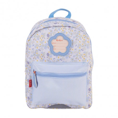 Sac à dos maternelle KICKERS "Premium Girl" ciel | Petit sac fille original imprimé fleuri tendance