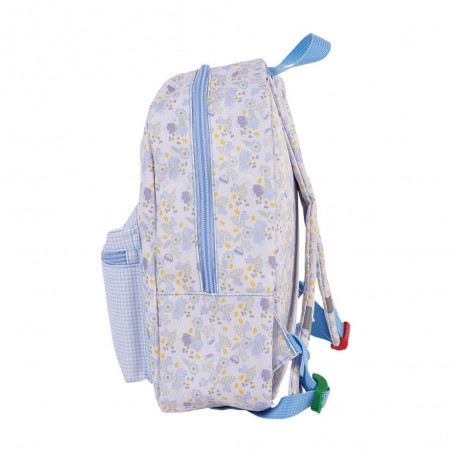 Sac à dos maternelle KICKERS "Premium Girl" ciel | Petit sac fille original imprimé fleuri tendance