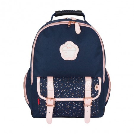 Sac à dos fille KICKERS 2 cpts marine/rose | Sac scolaire CM1 CM2 style classique robuste solide Sac à dos fille KICKERS 2 cpts marine/rose | Sac scolaire CM1 CM2 style classique robuste solide