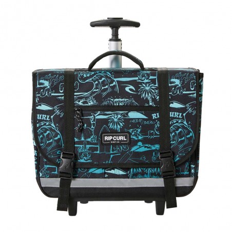 Cartable à roulettes garçon RIP CURL 38cm aqua | Sac scolaire trolley CP CE1 CE2