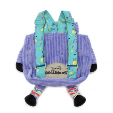 Sac à dos velours LES DÉGLINGOS "Kiprokos le zèbre" | Mini sac à dos maternelle fille original licorne