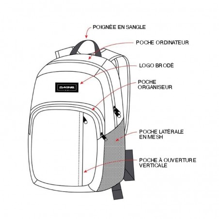 Sac à dos DAKINE "Class Backpack" 25L noir | Sac scolaire ado collège lycée original pas cher Sac à dos DAKINE "Class Backpack" 25L noir | Sac scolaire ado collège lycée original pas cher