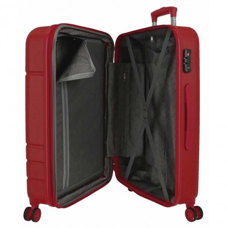 Valise extensible 78cm MOVOM "Galaxy 2.0" rouge | Bagage grande taille séjour 2 semaines solide garantie 3 ans