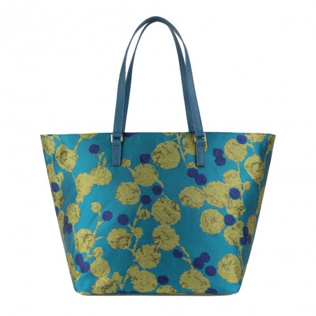 Sac shopping OILILY "Sia" Jacquard biscay bay | Sac femme original cuir vegan qualité