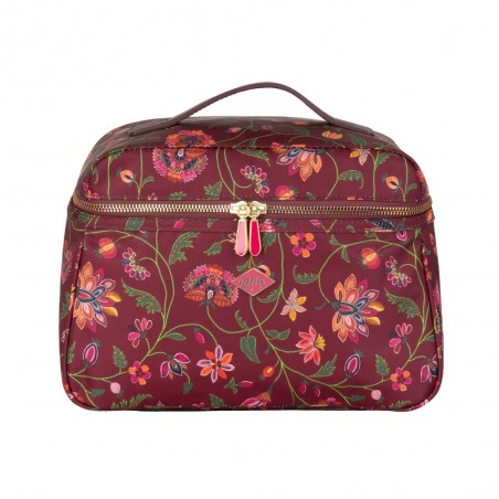 Vanity case "Coco" Joy Flowers marron chocolat | Grande trousse de toilette femme originale qualité couleur