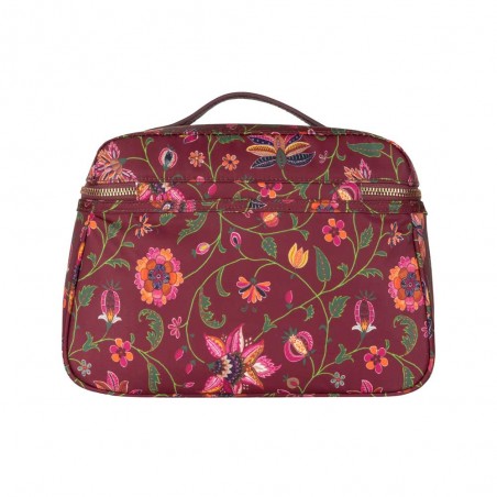 Vanity case "Coco" Joy Flowers marron chocolat | Grande trousse de toilette femme originale qualité couleur