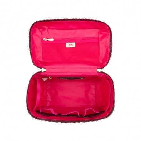 Vanity case "Coco" Joy Flowers marron chocolat | Grande trousse de toilette femme originale qualité couleur