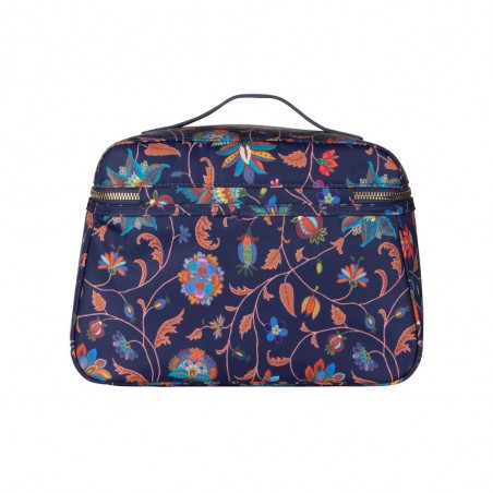 Vanity case "Coco" Joy Flowers bleu éclipse | Grande trousse de toilette femme originale qualité couleur