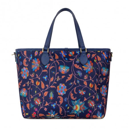 Sac à main OILILY "Haley" Joy Flowers bleu éclipse | Sac femme porté main avec bandoulière original top qualité