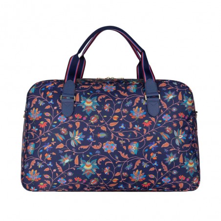 Sac week-end OILILY "Wynona" Joy Flowers bleu éclipse | Sac de voyage femme original grand format top qualité