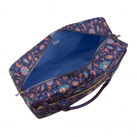 Sac week-end OILILY "Wynona" Joy Flowers bleu éclipse | Sac de voyage femme original grand format top qualité