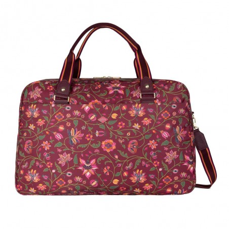 Sac week-end OILILY "Wynona" Joy Flowers chocolat | Sac de voyage femme original top qualité