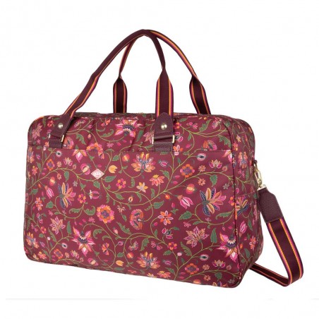 Sac week-end OILILY "Wynona" Joy Flowers chocolat | Sac de voyage femme original top qualité