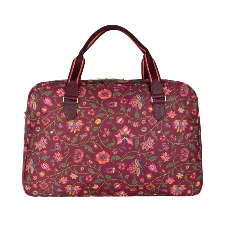 Sac week-end OILILY "Wynona" Joy Flowers chocolat | Sac de voyage femme original top qualité