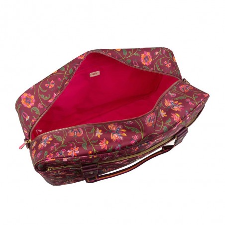 Sac week-end OILILY "Wynona" Joy Flowers chocolat | Sac de voyage femme original top qualité