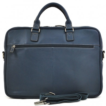 Sacoche PC 17" en cuir KATANA bleu marine | Porte ordinateur grand format Sacoche PC 17" en cuir KATANA bleu marine | Porte ordinateur grand format