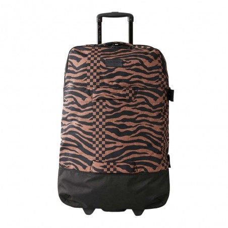 Sac de voyage trolley RIP CURL F-Light Global 110L sun tribe | Grand bagage soute à roulettes femme imprimé animal marron