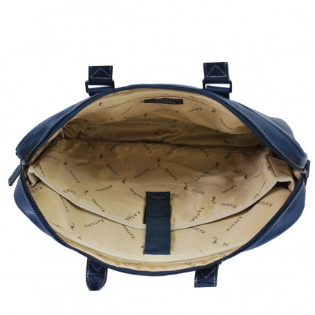 Sacoche PC 17" en cuir KATANA bleu marine | Porte ordinateur grand format Sacoche PC 17" en cuir KATANA bleu marine | Porte ordinateur grand format