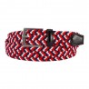 Ceinture extensible homme SERGE BLANCO rouge | Ceinture style casual 110cm tressée rouge bleu marine Ceinture extensible homme SERGE BLANCO rouge | Ceinture style casual 110cm tressée rouge bleu marine
