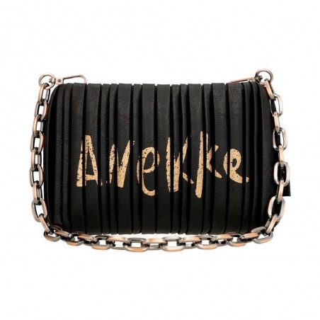 Anekke | Sac bandoulière forme pochette "Palette" noir | Sac femme porté épaule croisé original Japon