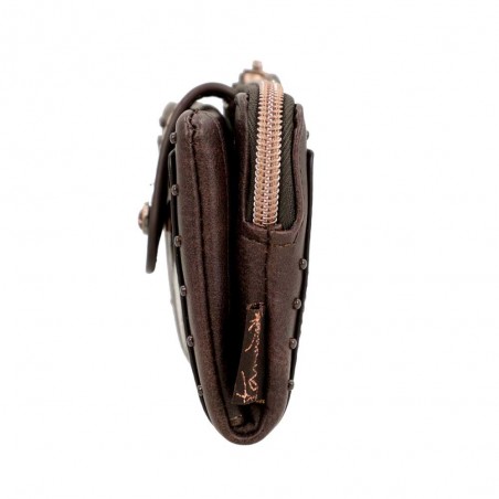 Anekke | Portefeuille souple "Shodo" petit modèle marron | Petit porte-monnaie et cartes orignal matière recyclée