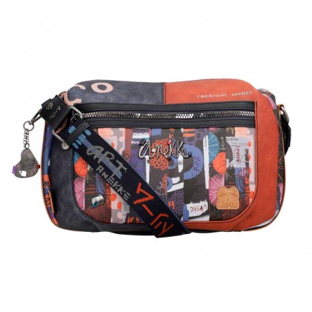 Anekke | Sac bandoulière large "Kyomu" bleu marine | Sac femme porté croisé original Anekke | Sac bandoulière large "Kyomu" bleu marine | Sac femme porté croisé original