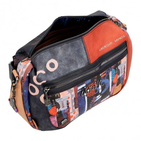 Anekke | Sac bandoulière large "Kyomu" bleu marine | Sac femme porté croisé original Anekke | Sac bandoulière large "Kyomu" bleu marine | Sac femme porté croisé original
