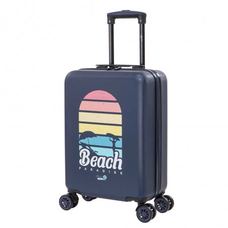 AÉRIAL | Valise cabine fantaisie "Beach Paradise" marine | Bagage petite taille original enfant adulte décor surf plage