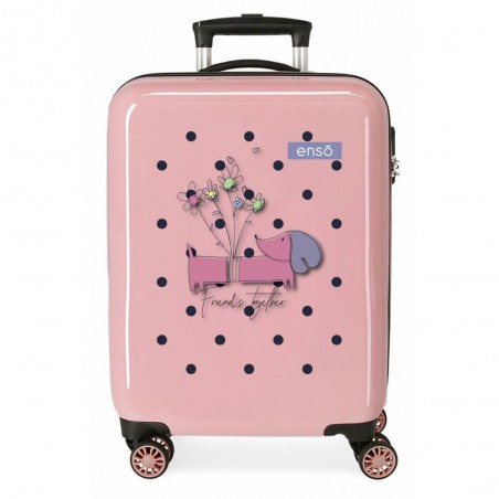 Valise cabine fille ENSO "Friends Together" rose | Bagage taille cabine pour enfant fille original pas cher