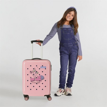 Valise cabine fille ENSO "Friends Together" rose | Bagage taille cabine pour enfant fille original pas cher