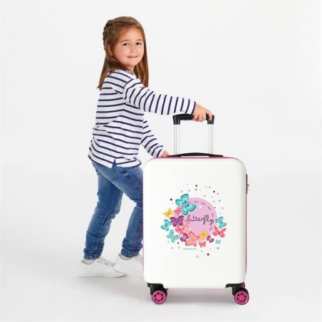 Valise cabine 4 roues MOVOM "Butterfly" | Bagage taille cabine fille pas cher décor papillons