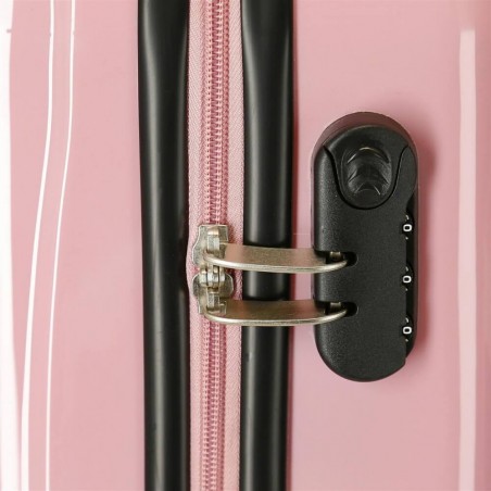 Disney | Valise cabine 55cm Minnie & Mickey "New York" nude | Bagage fille décor photo dessin animé Disney | Valise cabine 55cm Minnie & Mickey "New York" nude | Bagage fille décor photo dessin animé