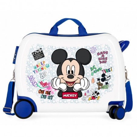 Disney | Valise trotteur enfant DISNEY Mickey "Be Cool" | Bagage garçon taille cabine ludique original
