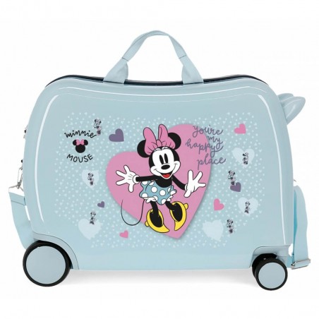 Disney | Valise trotteur Minnie My Happy Place bleu ciel | Bagage taille cabine pour enfant original Disney | Valise trotteur Minnie My Happy Place bleu ciel | Bagage taille cabine pour enfant original