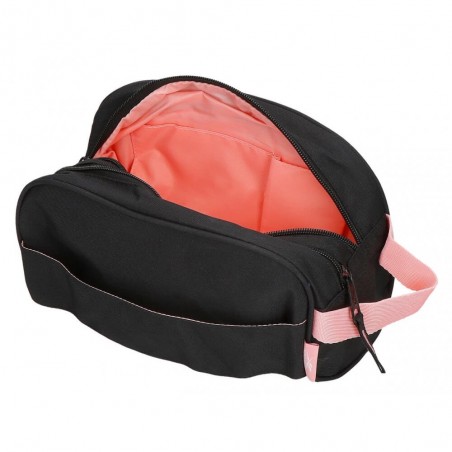 Reebok | Trousse de toilette "Beverly" noir/rose | Trousse de voyage et sport femme pas cher