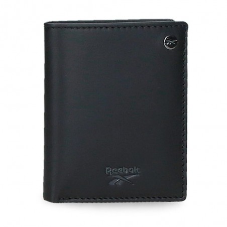 Reebok | Portefeuille homme en cuir "Switch" noir | Porte-cartes et monnaie style sportif pas cher